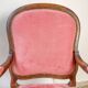 Louis Philippe armchair in pink velvet