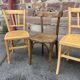 4 bistro chairs café wood curved mismatched vintage