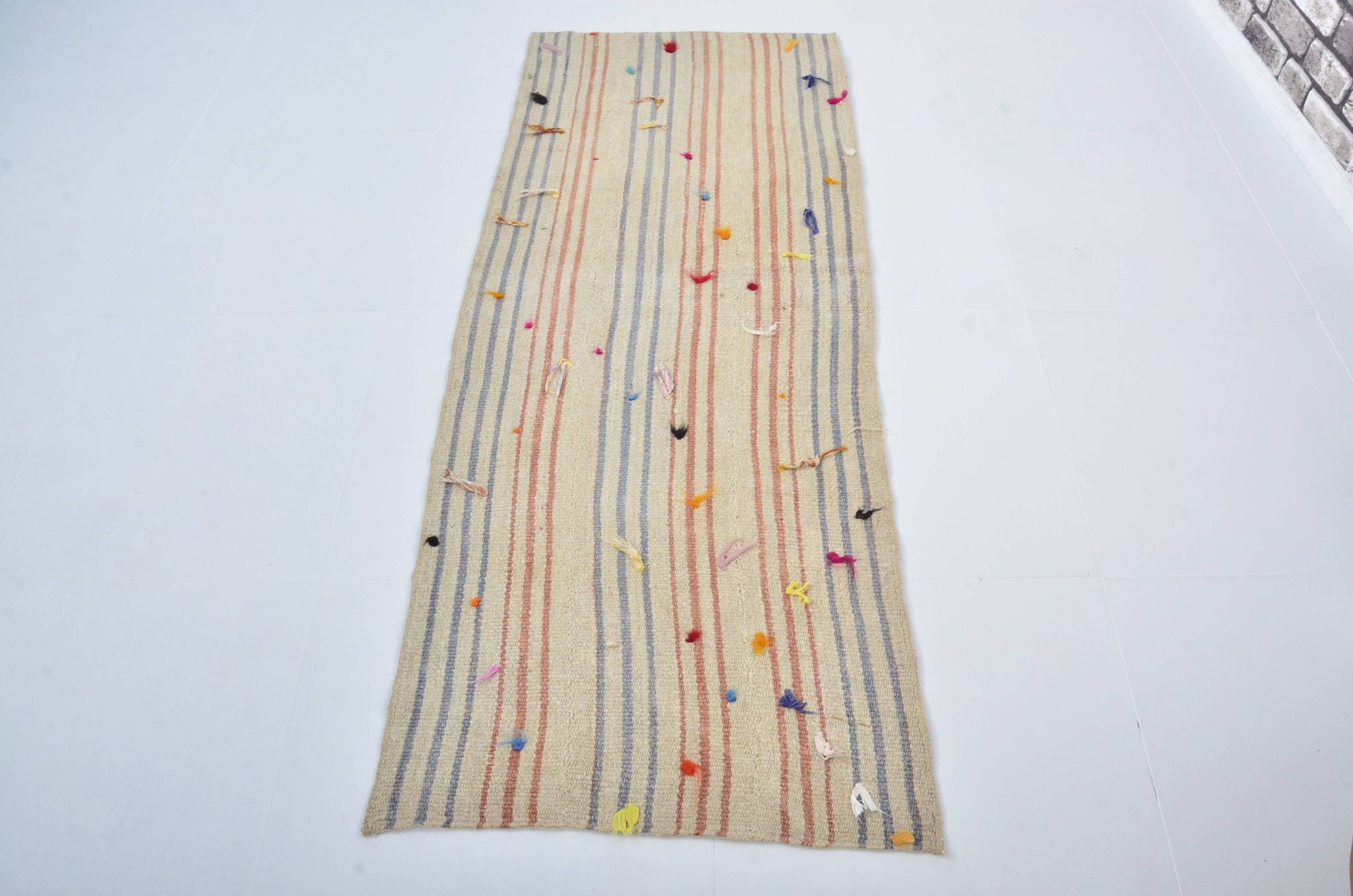 Tapis Kilim turc vintage coloré sku 3378