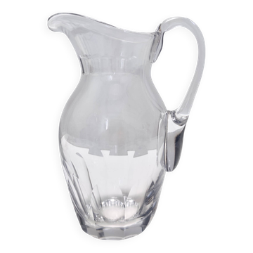 Pichet en cristal transparent vintage attribué à Baccarat