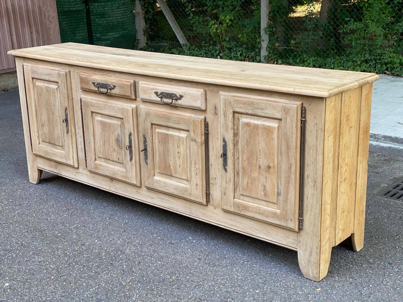 Vintage sideboard in solid oak from France, 20th century, 250cm