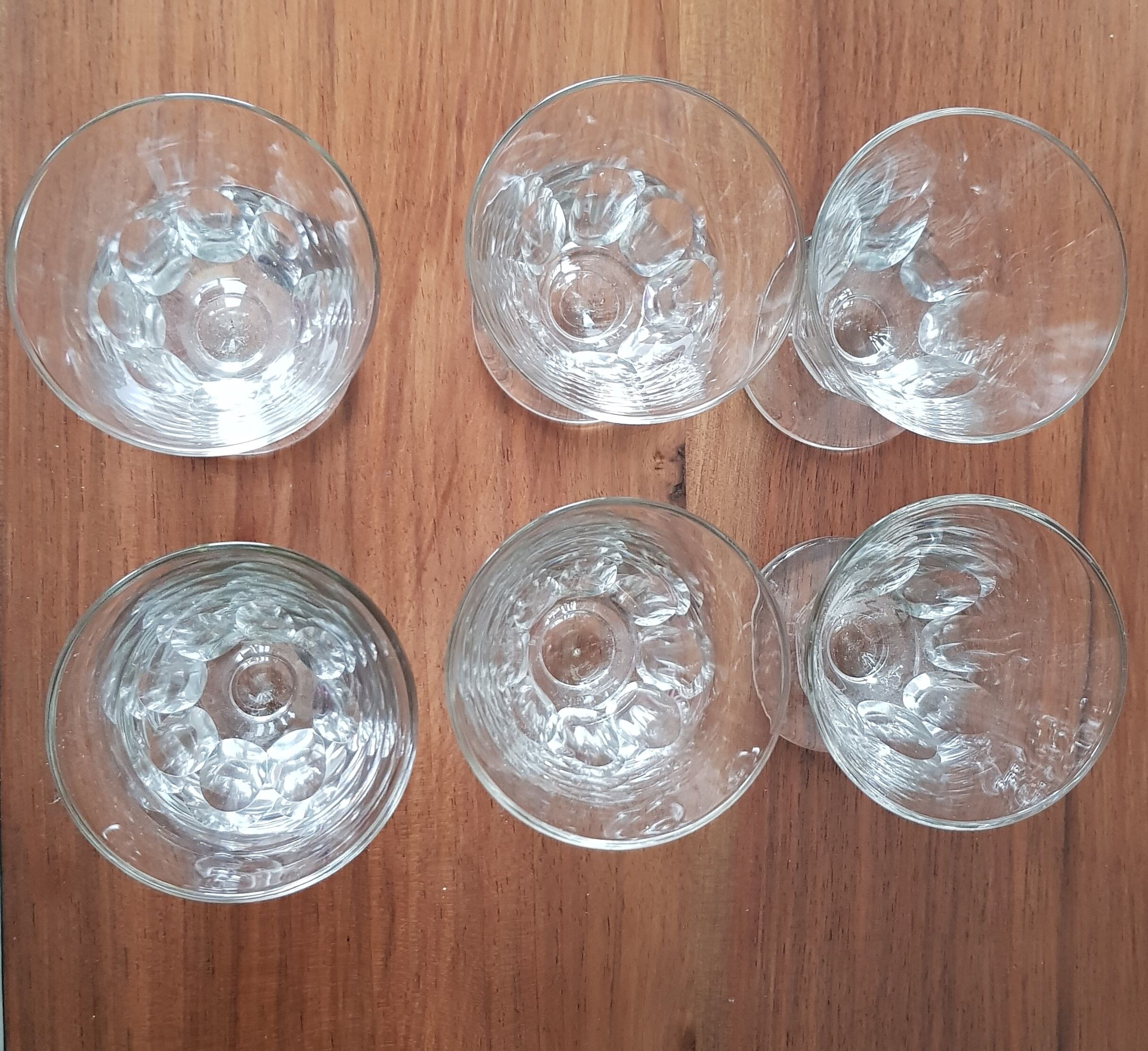 6 crystalline glass glasses