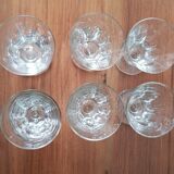6 crystalline glass glasses
