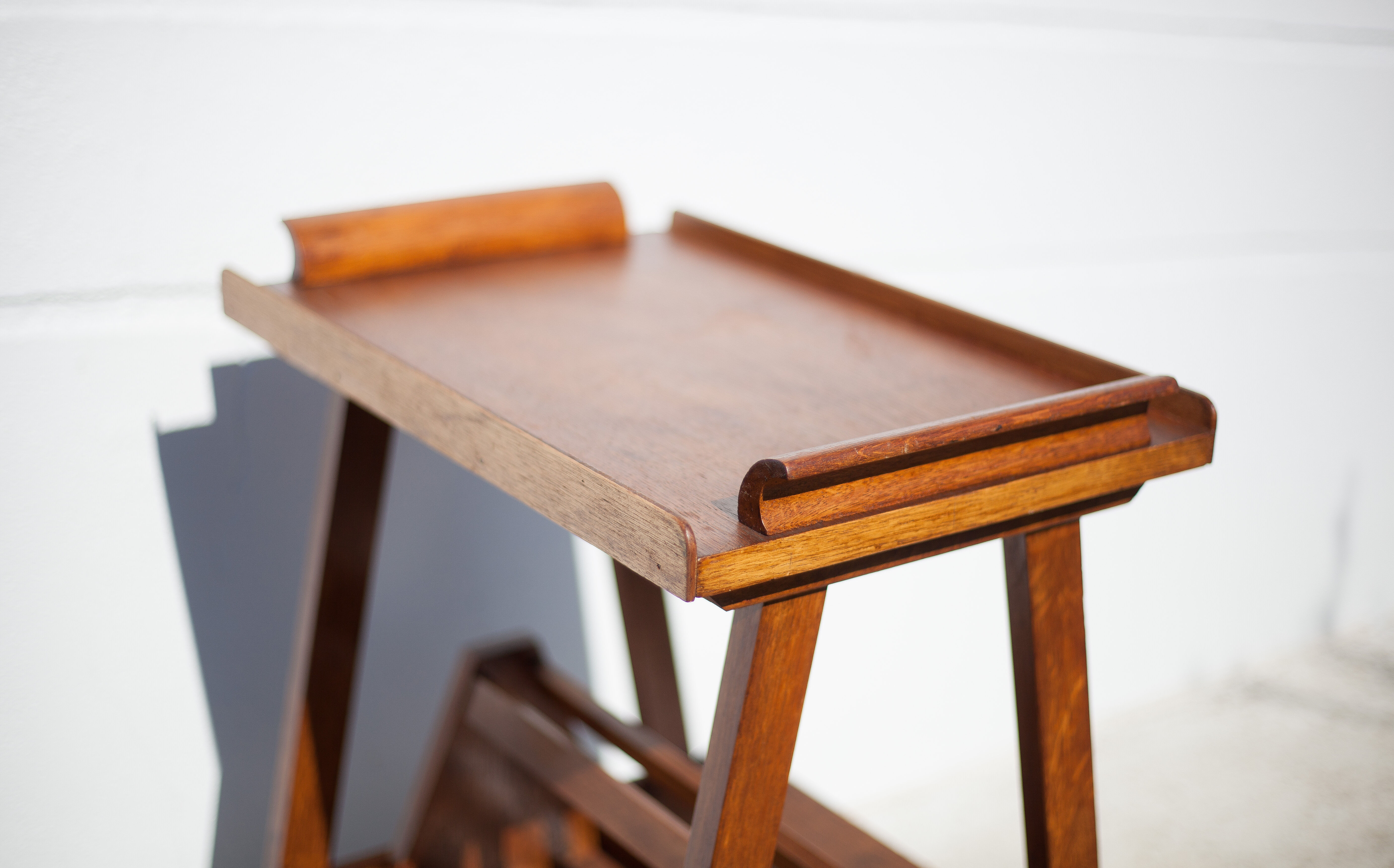 Wooden service on wheels