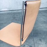 Set of Postmodern Italian Design Leather Dining Chairs by Segis, 1990s