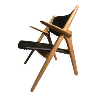 CH28 Sawbuck Lounge Chair by Hans Wegner for Carl Hansen & Søn, 1950s