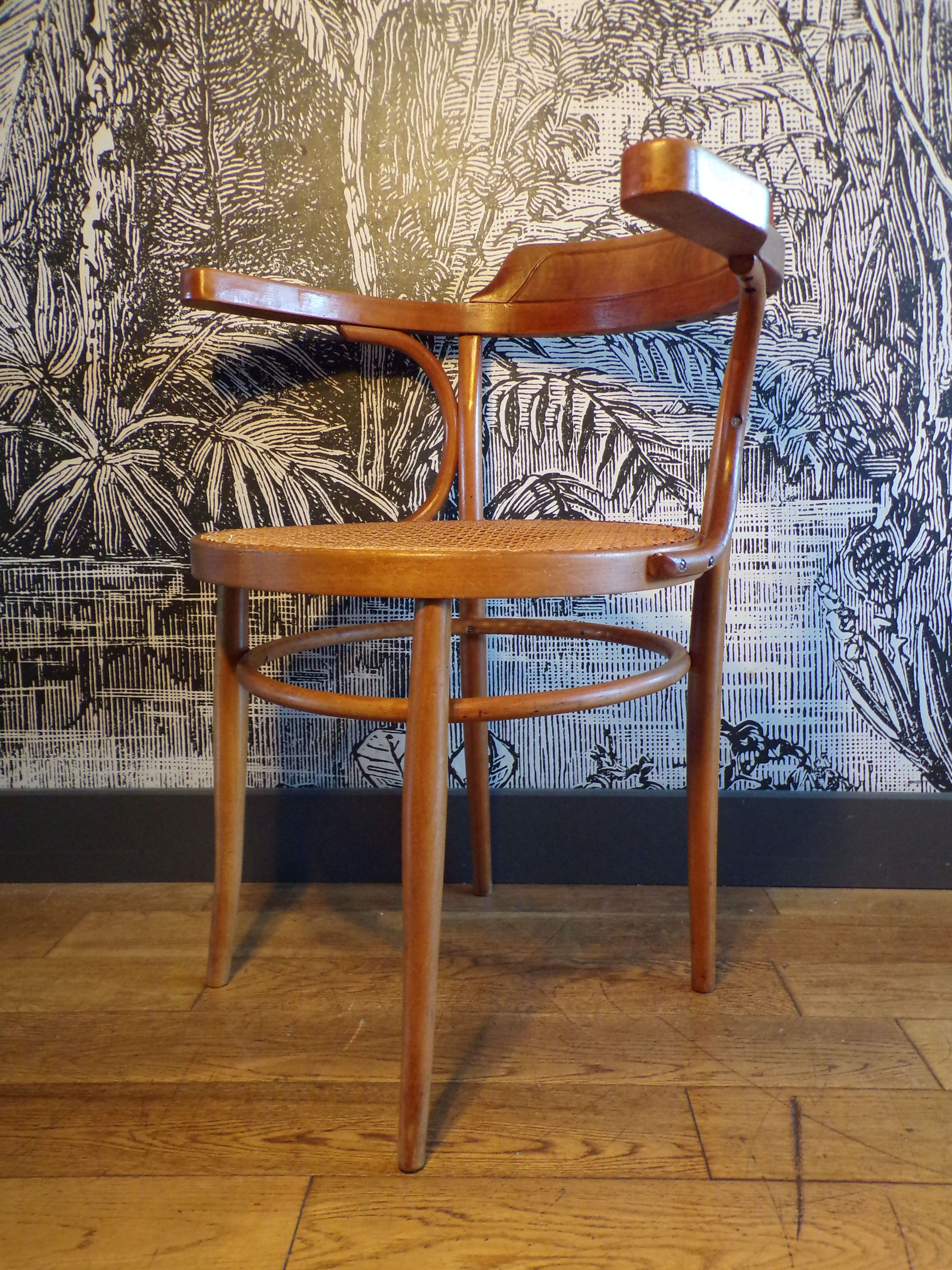 Vintage curved wood armchair