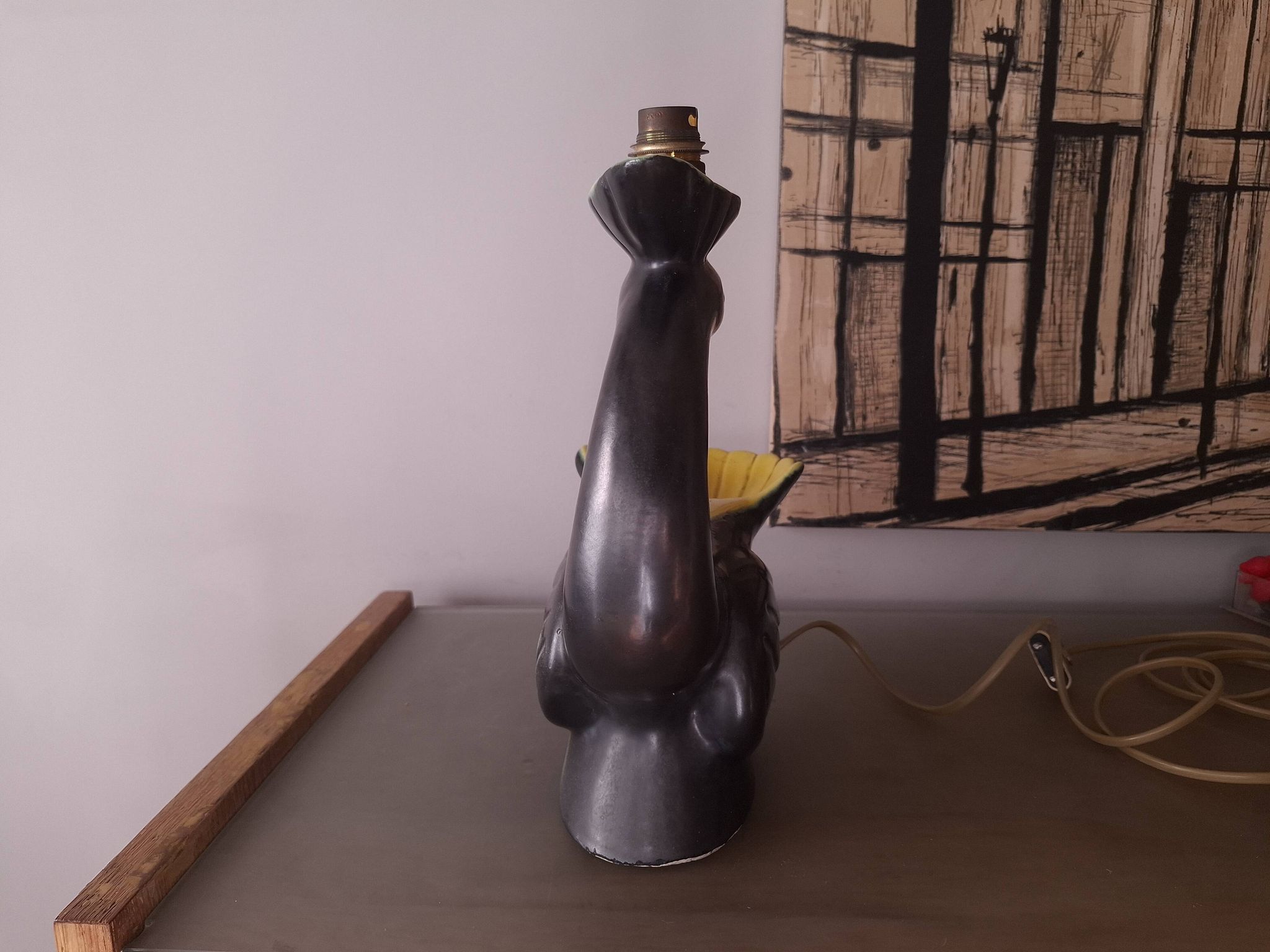 Pied de lampe en ceramique annees 50's