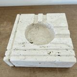 “Fratelli Mannelli” ashtray in travertine, design by Enzo Mari, Italy, 1970