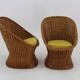 1960s Pair of Rattan Lounge Chairs , Italy