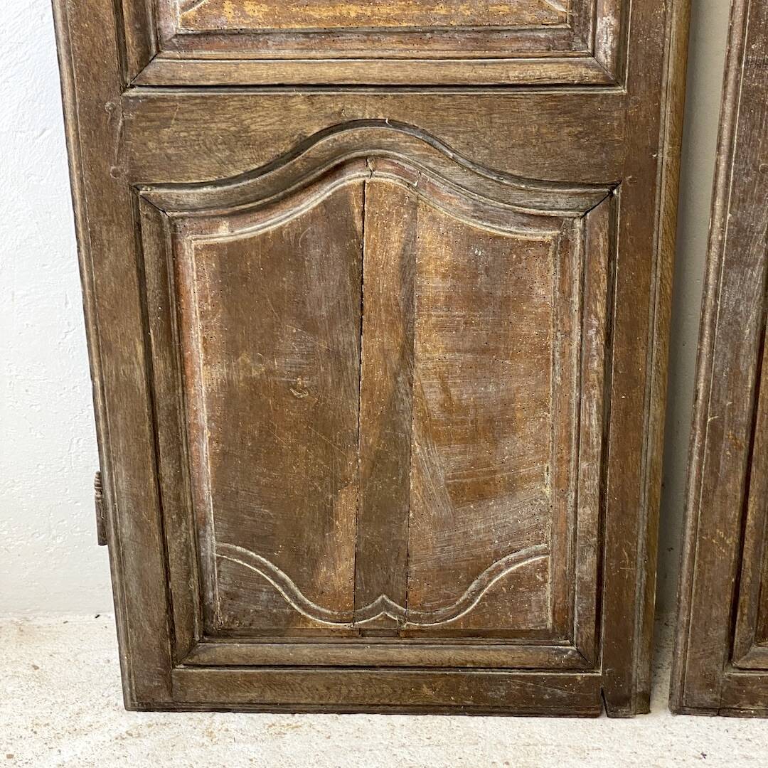 Pair of 18th century oak cabinet doors