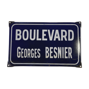Plaque de rue émaillée boulevard