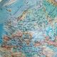 Vintage World Globe: 1970s TLOS Zagreb, Mid-Century Wood Base