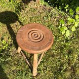 Wooden tripod stool with ball legs