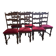 6 antique wooden and fabric chairs
