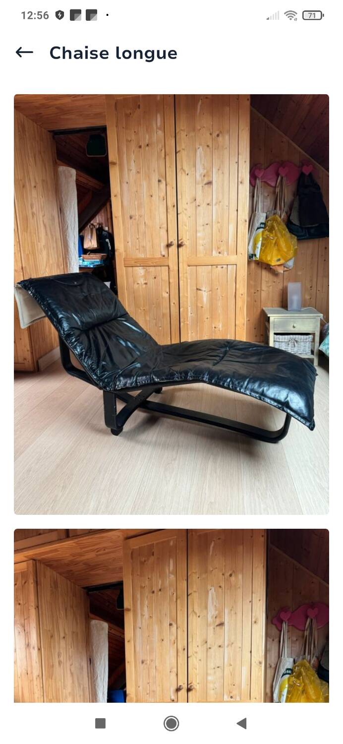 Black leather lounge chair by Ingmar and Knut RELLING for WESTNOFA