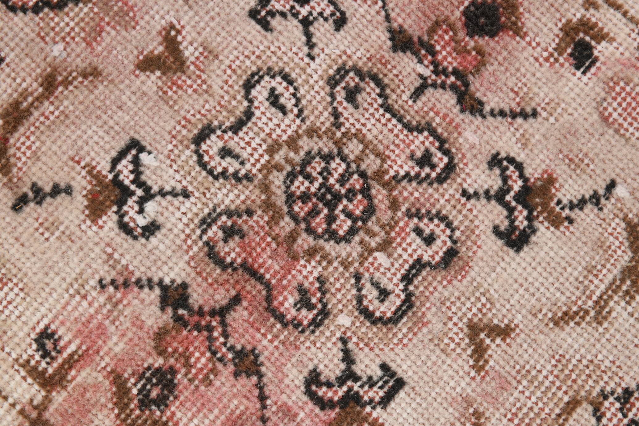 5x9 Shades Of Pink Brown Bordered Classic Wool Vintage Rug, 168x268Cm