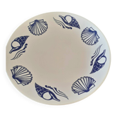 Grande coupe ronde faience de k.g luneville/ 41 x 8 cm/ modele ocean
