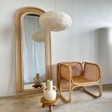 Rattan foot mirror with braces H:2m