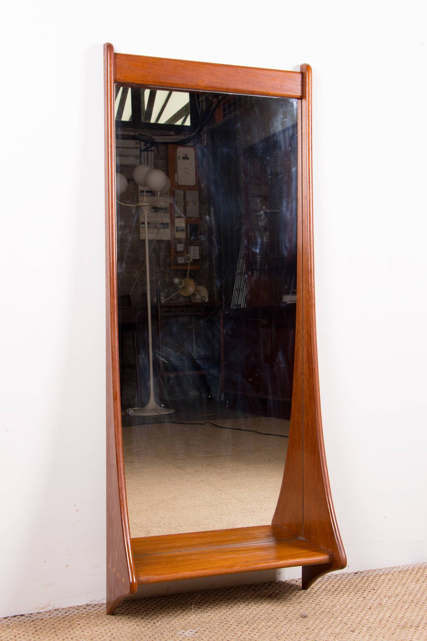 Large wall mirror in Danish teak by Pedersen and Hansen 1960.