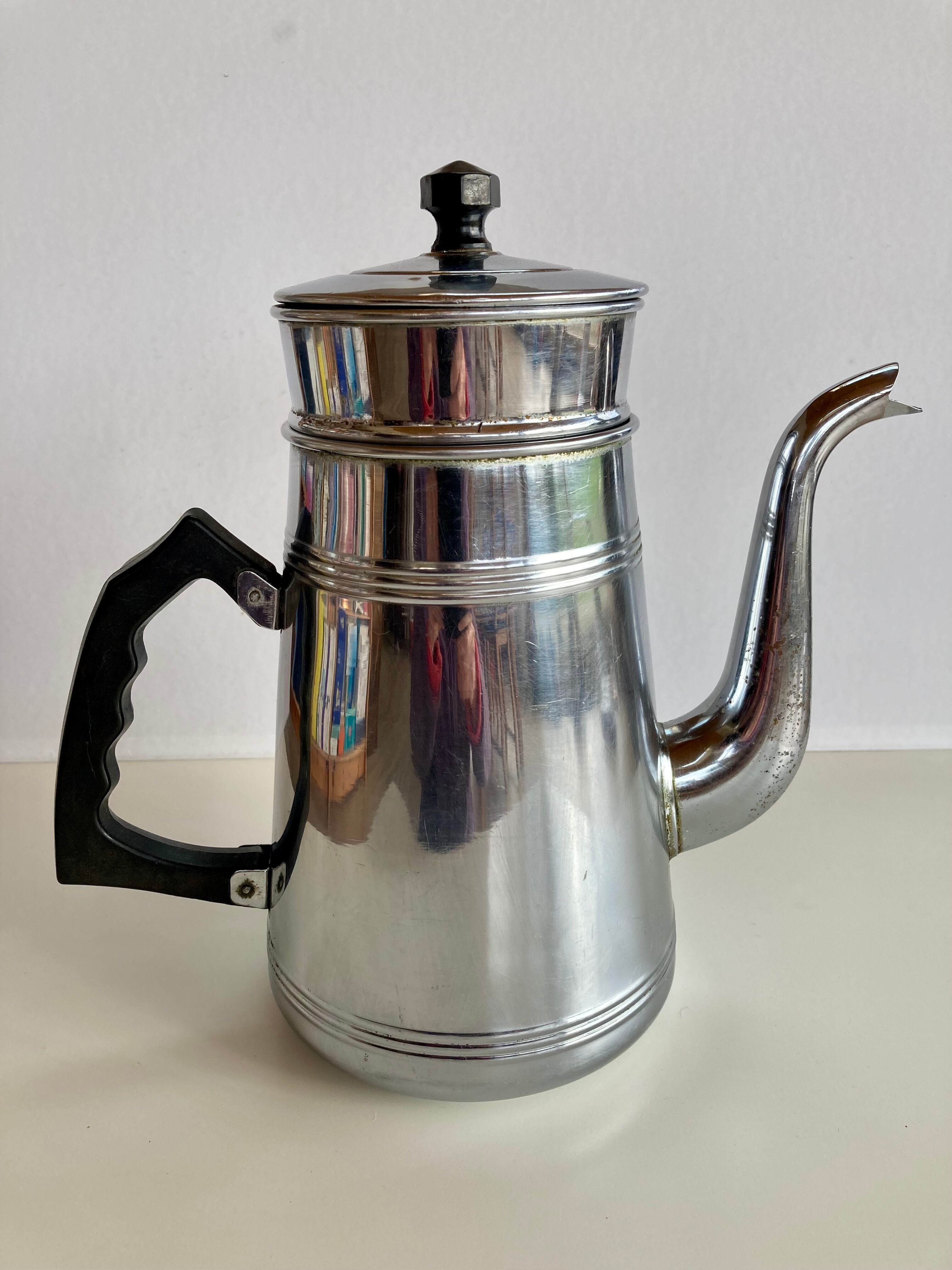 Stainless steel coffee maker 60s brand ALSA (pure copper nickel chrome)