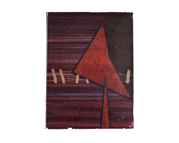 Tableau, peinture abstraite signée, école Allemande moderne, années 50