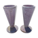 Pair of mauve enamelled cast iron art deco vases from Charleville-Mézières