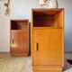 Art Deco pair of bedside tables in light oak by A. Gardner & Son