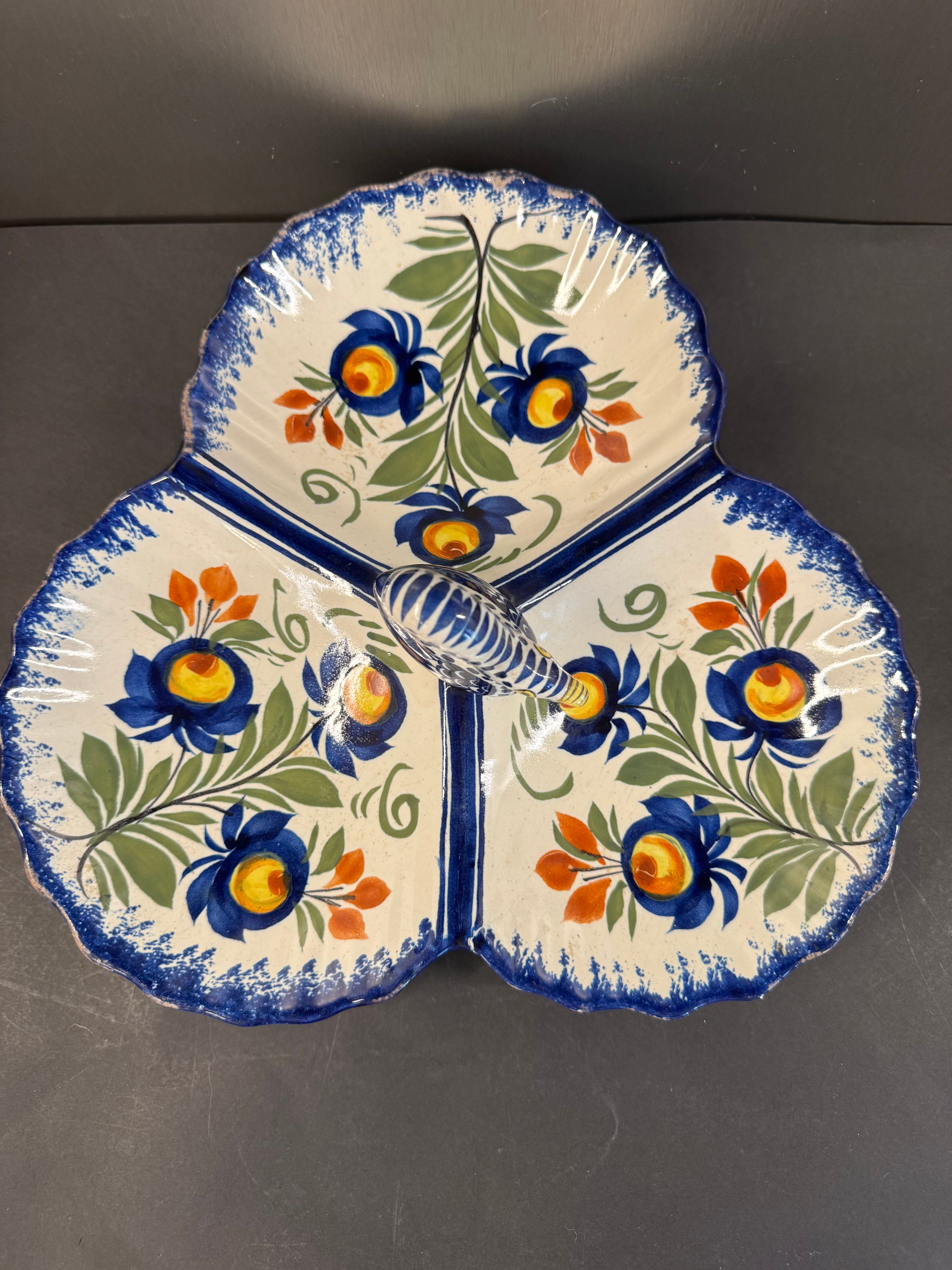 Henriot Quimper earthenware aperitif server