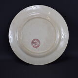 Old white and blue flat plate floral decor emile bourgeois