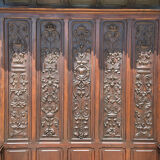 Neo-Gothic Walnut Castle Chest Bench