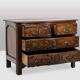 Parisian chest of drawers with 5 drawers, made of solid walnut, from the Louis XIV period.