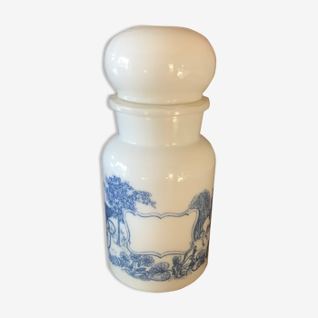 Apothecary jar in white glass