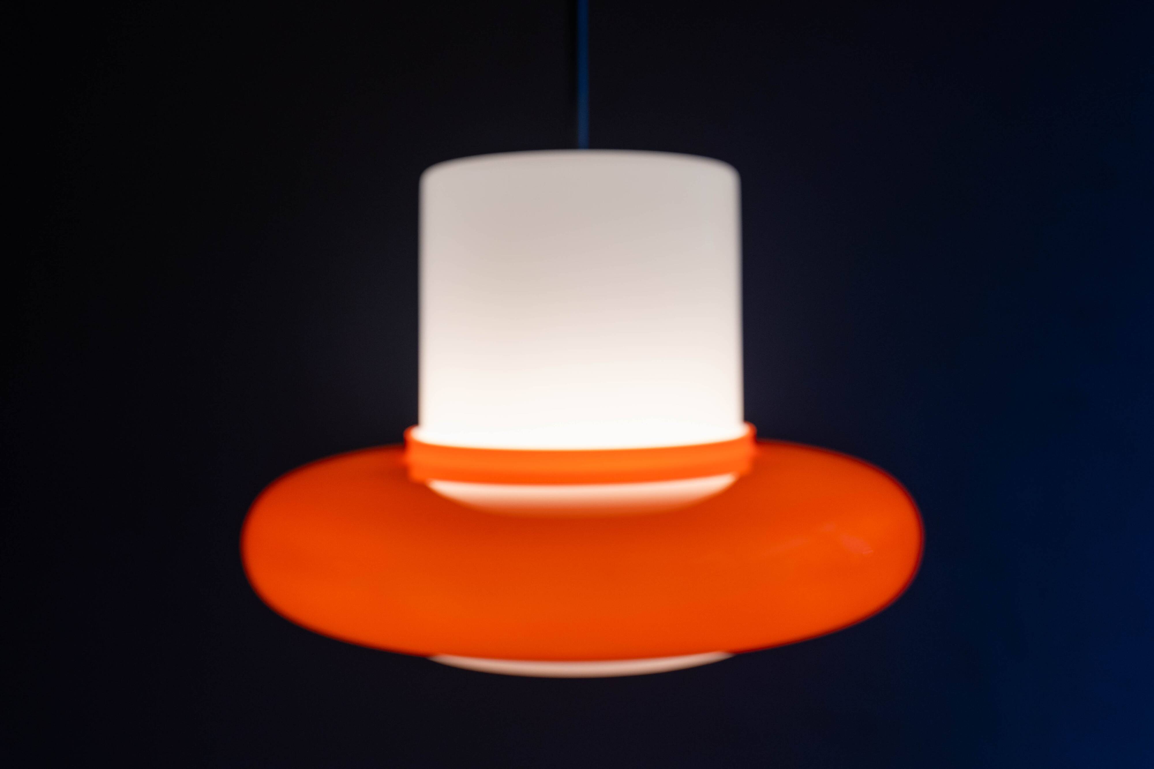 Vintage Czechoslovak Hanging Glass Lamp By Osvětlovací Sklo, 1970s