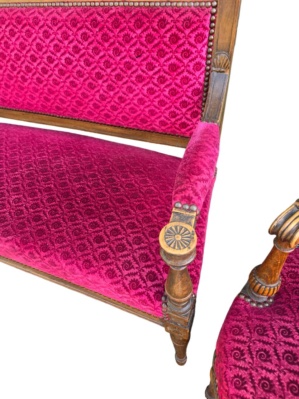 Salon Louis XVI - Banquette et deux fauteuils