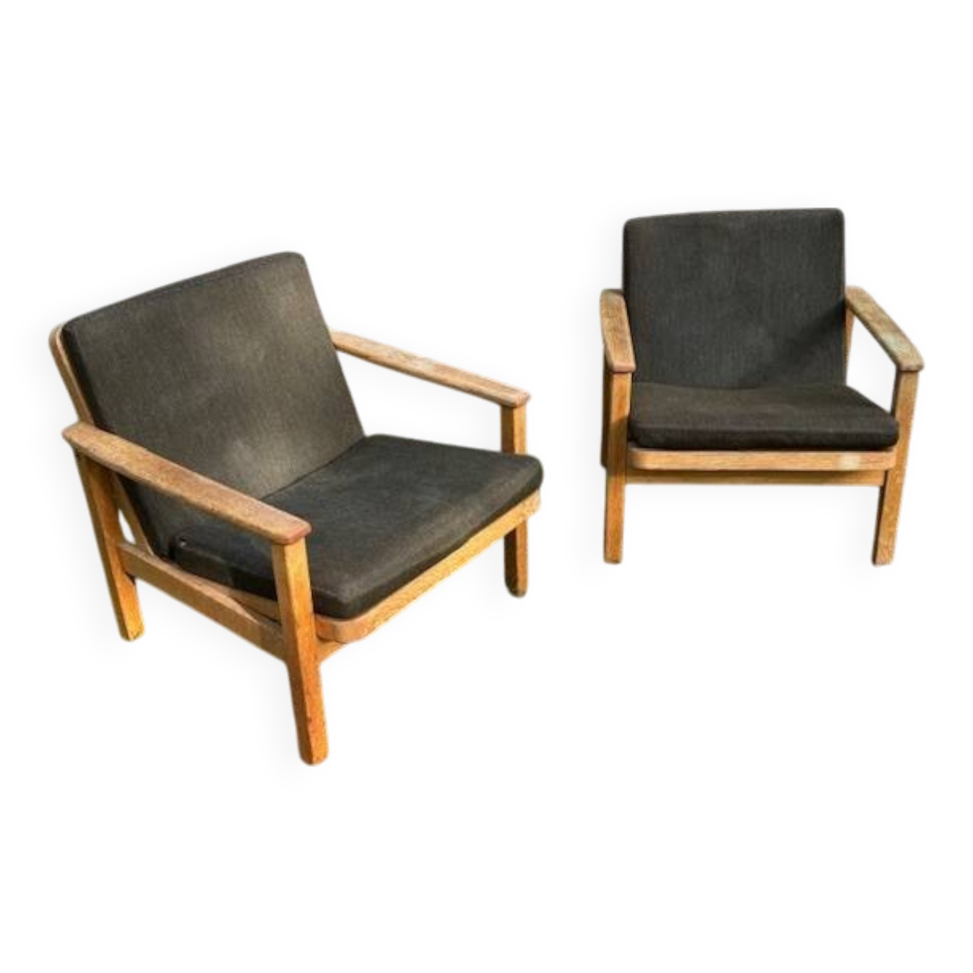 pair of oak armchairs - Sweden 1960s