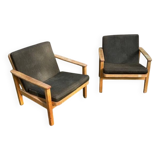pair of oak armchairs - Sweden 1960s
