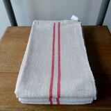 Set of 3 old hemp tea towels