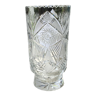 Vase en cristal de bohème vintage, motifs étoiles sophistiqués, géométriques, haut 25 cm
