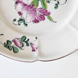 Eastern earthenware plate with flowers