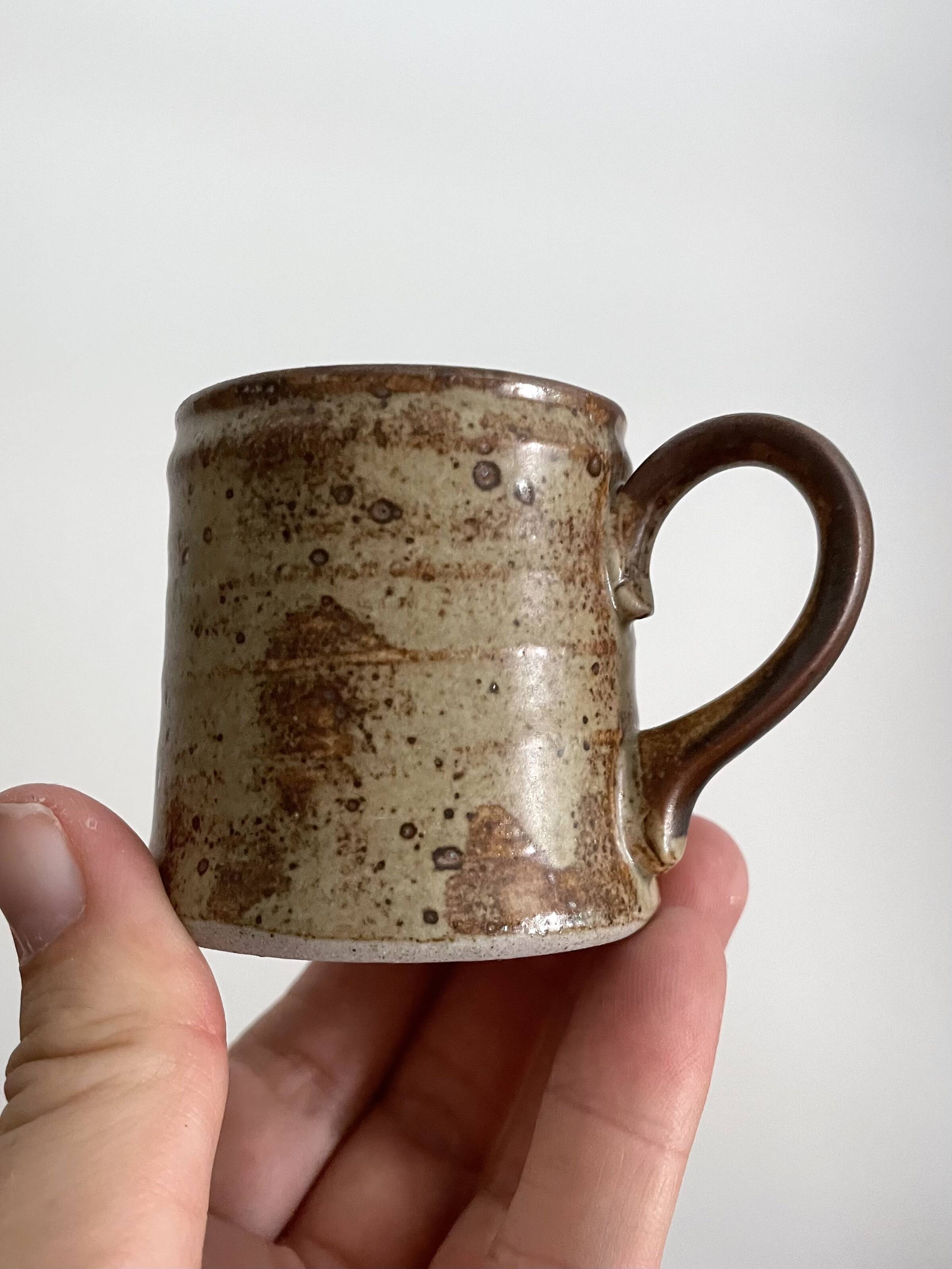 Théière avec 2 tasse à café en grès design vintage