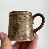 Vintage design stoneware teapot with 2 coffee cups