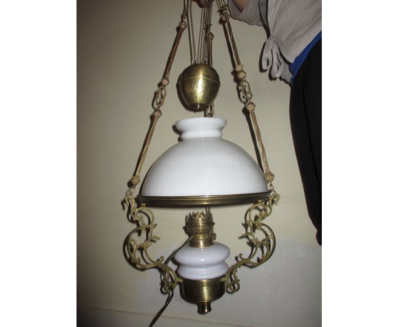 Opaline hanging lamp