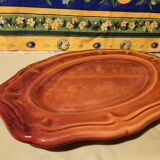 Large thick oval serving dish, Provence ceramic fleur-de-lis