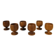 6 teak egg cups