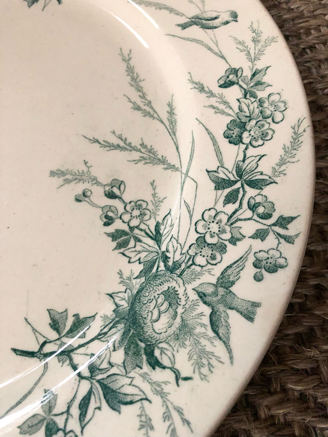 4 plates iron earth Linnet with birds
