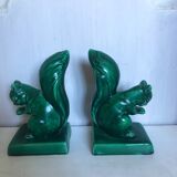 Pair of Art Deco ceramic book clamts