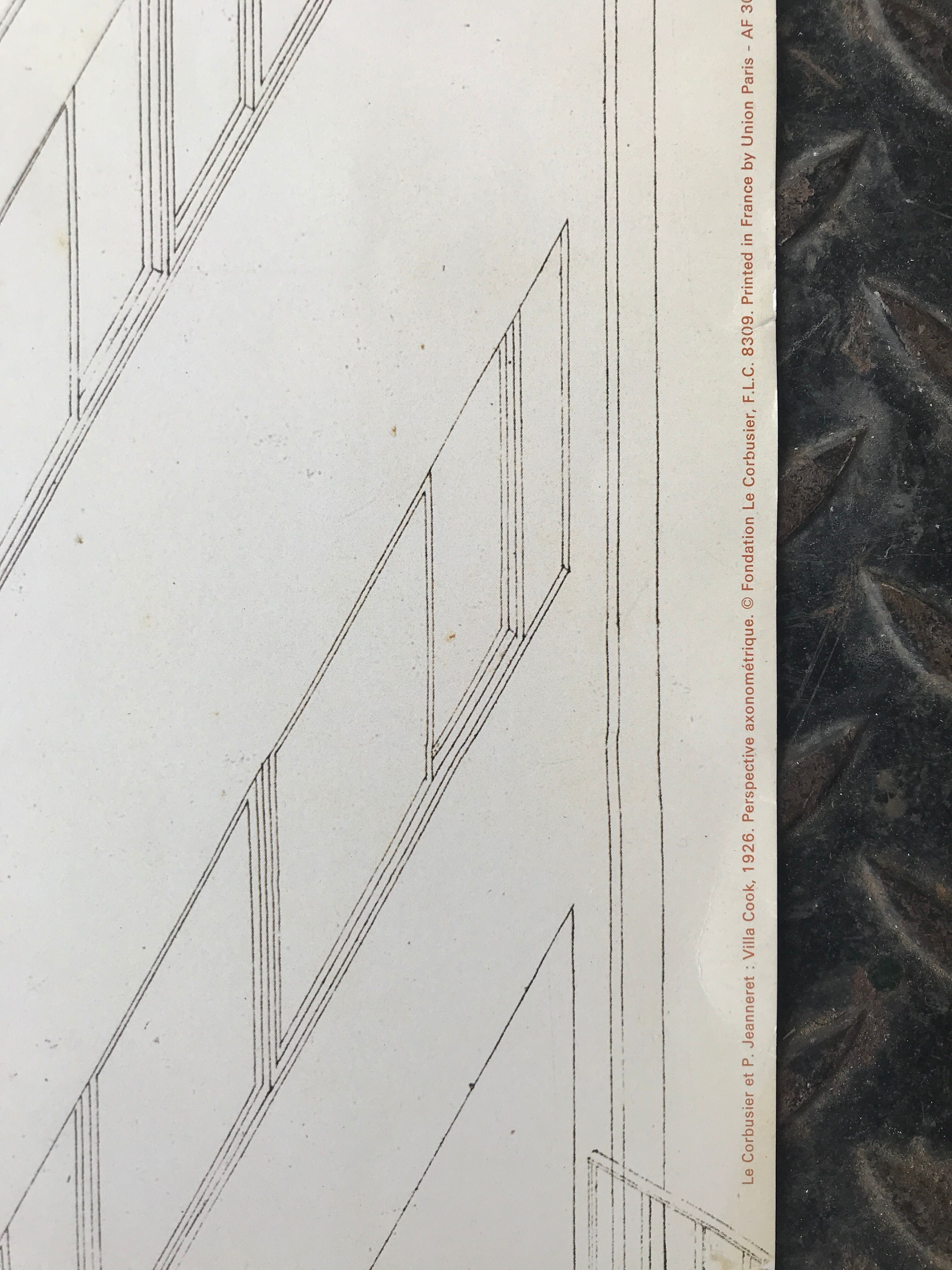 Poster after  axonometric perspective of the villa cook, 1926. 80 x 70 cm