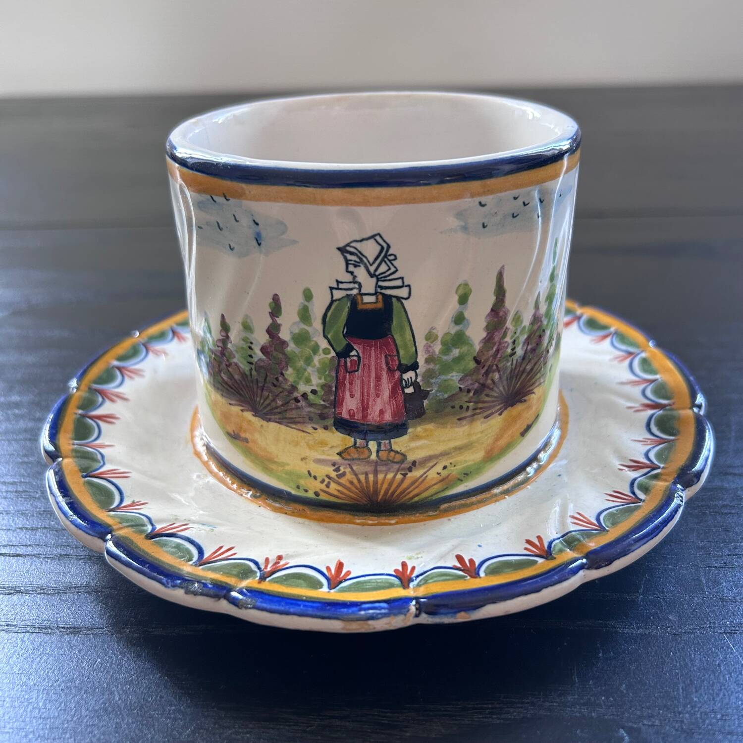 Butter dish signed HB Quimper