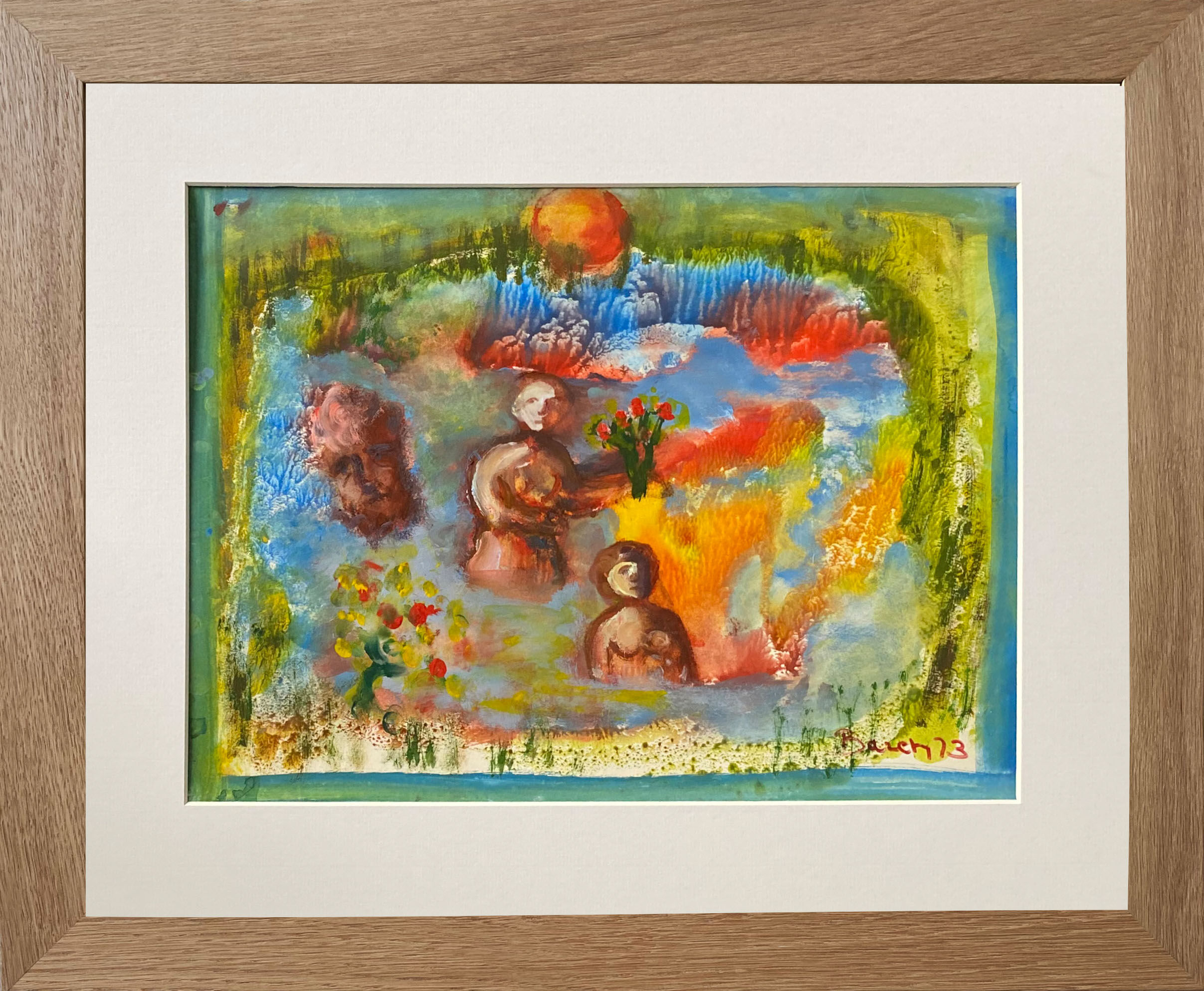 "Au jardin" gouache by Henriette Barety